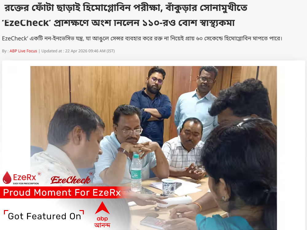 Bloodless, Painless Hemoglobin Testing Arrives in Rural West Bengal with EzeCheck