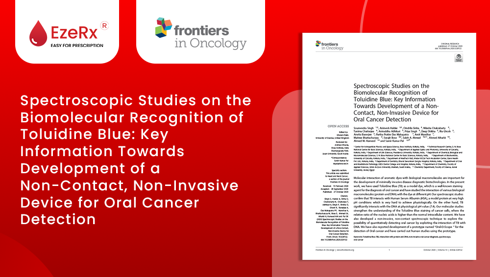 Spectroscopic Studies on the Biomolecular Recognition of Toluidine Blue: Key Information Towards Development of a Non-Contact, Non-Invasive Device for Oral Cancer Detection