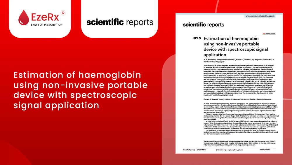 Estimation of haemoglobin  using non‑invasive portable  device with spectroscopic signal  application
