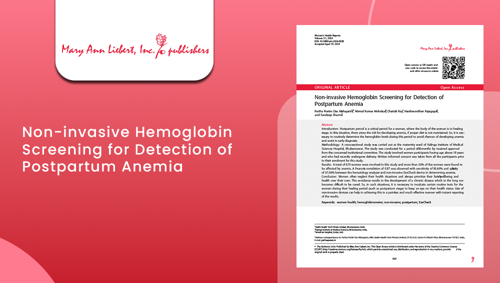 Non-invasive Hemoglobin Screening for Detection of Postpartum Anemia